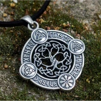 nordic viking odin rune amulet celtic tree of life mens necklace pendant retro nordic viking mythical jewelry necklace pendant