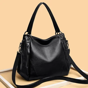 Large Black Shoulder Bag Casual Retro Crossbody Bags for Women Luxury Brand Lady Tote Messenger Bag Luxury Soft Leather Handbags