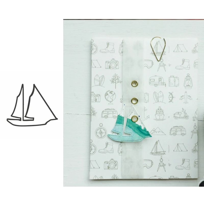 Металлические Вырубные штампы одинокая лодка сделай сам создание открыток