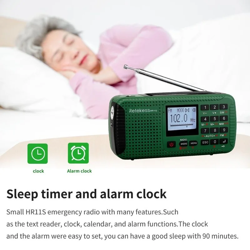 

Portable Radio Bluetooth Speaker Solar Emergency Radio Receiver FM MW SW with MP3 Player Digital Recorder