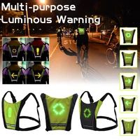 cycling reflective vest led turn signal vest led warning direction backpack with remote controller for night cycling running