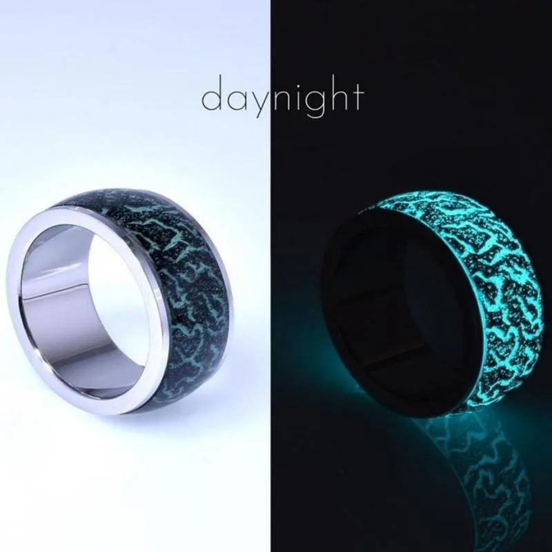 Светящееся кольцо для мужчин женщин градиентные световой трещины смолы