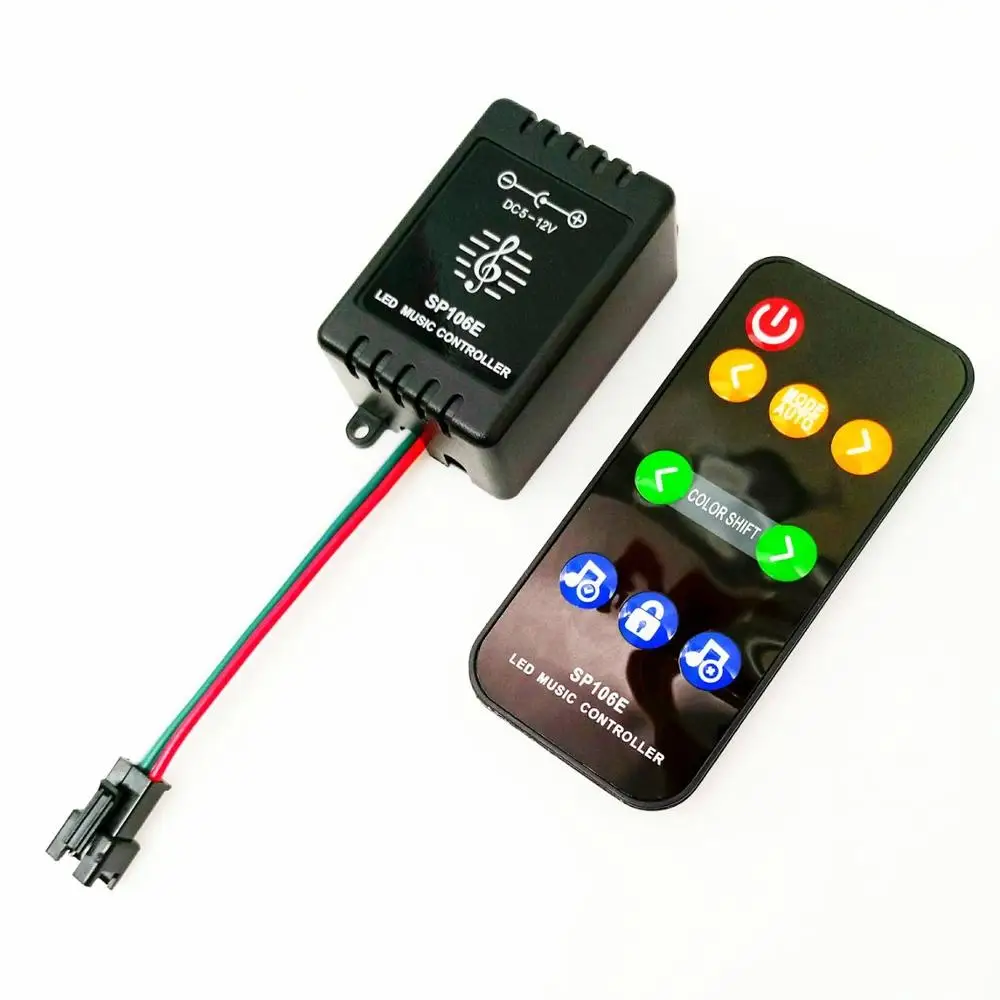SP106E RF 9 клавиш Светодиодный музыкальный контроллер DC5V 12V WS2811/WS2812 /6812/1903/волшебный