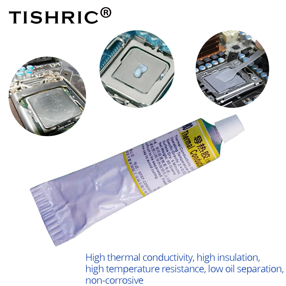 Теплопроводящий клейкий охлаждающий вентилятор TISHRIC 85G GD9980 для процессора
