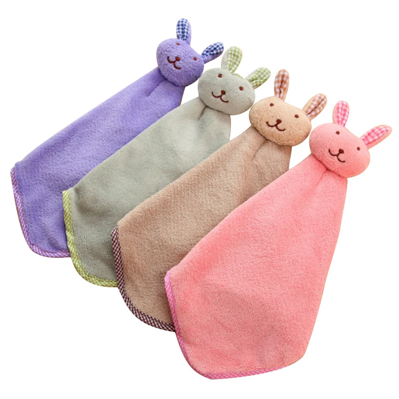 

Cute Cartoon Absorbent Kitchen Hand Towel Washing Cloth Baby Soft Plush Hanging Towel Wipe Bathroom Kitchen Microfiber Cloth