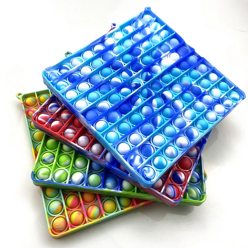 

Big Size Pop Push Bubble Sensory Toys Autism Needs Squishy Stress Reliever Toys Adult Kid Funny Anti-stress Fidget Rainbow Toy