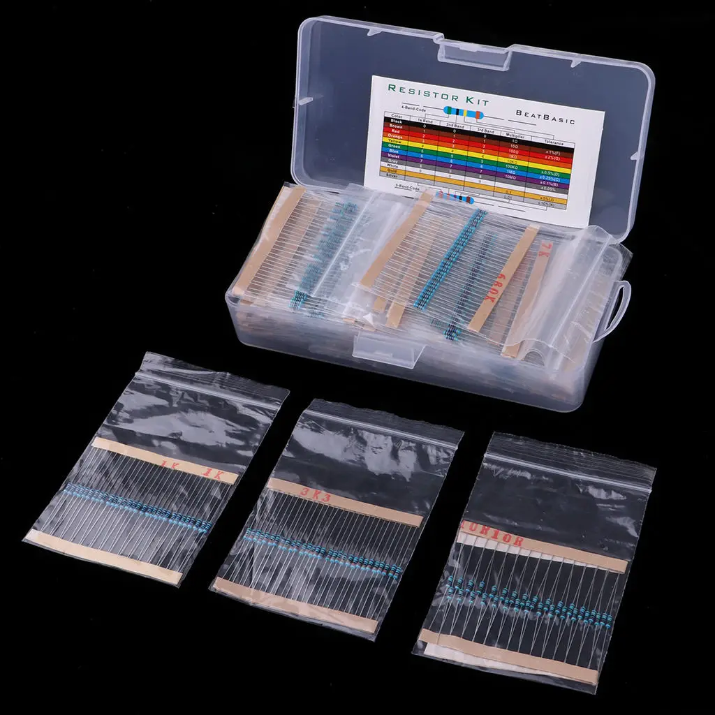 

35 Values 1% Resistor Kit Assortment 0 Ohm - 1M Ohm (Pack Of 1140)