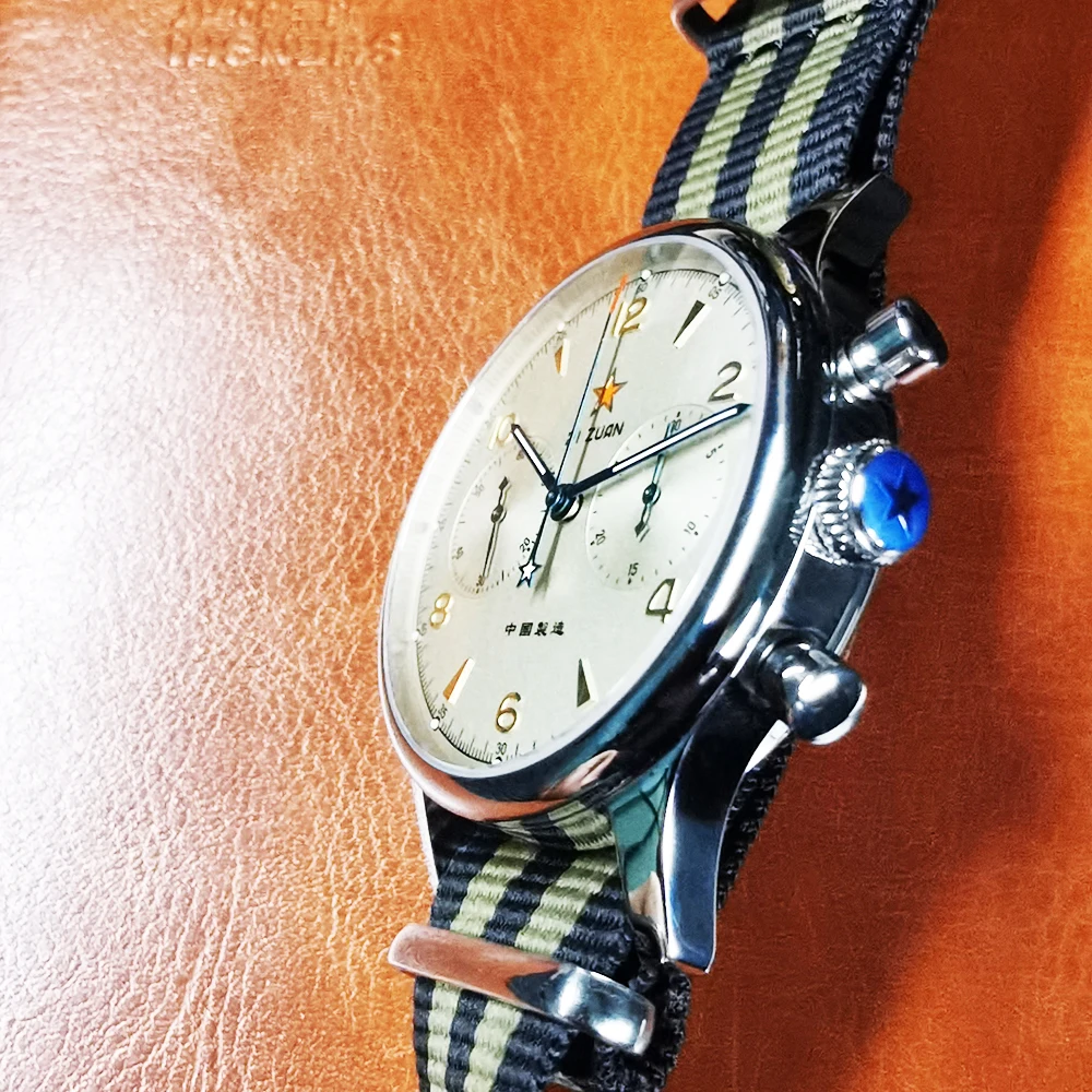 

Sugess Chronograph Watch For Men Sapphire Mechanical Military Pilot Seagull Movement Classics Nylon Strap relojes para hombre