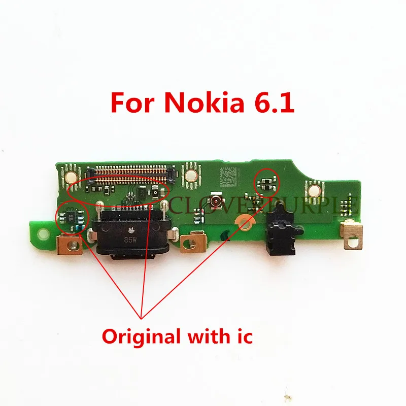 

Original Micro USB Charger Charging Port Flex Cable With Microphone For Nokia 6.1 Dock Connector Board