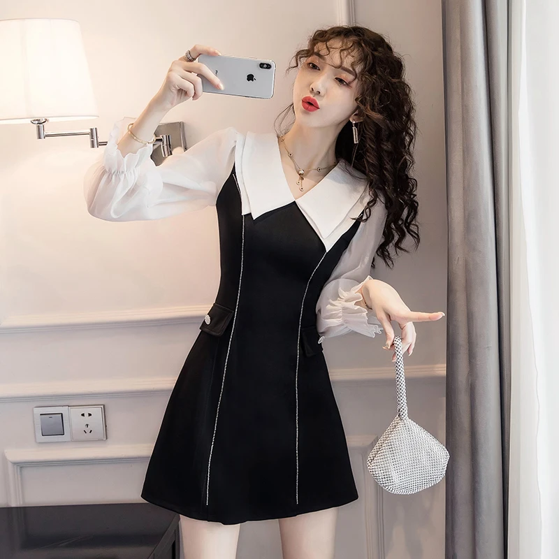 Женское платье + плитка модные платья черного цвета 8690 2019|Женские платья| |