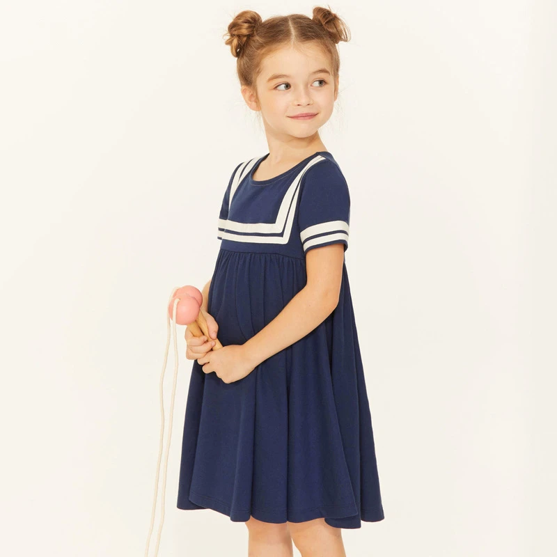 

Girls Dresses 2021 Summer New Children's Clothing Cotton Short Sleeve Dress For Girls Knitted Princess Dress