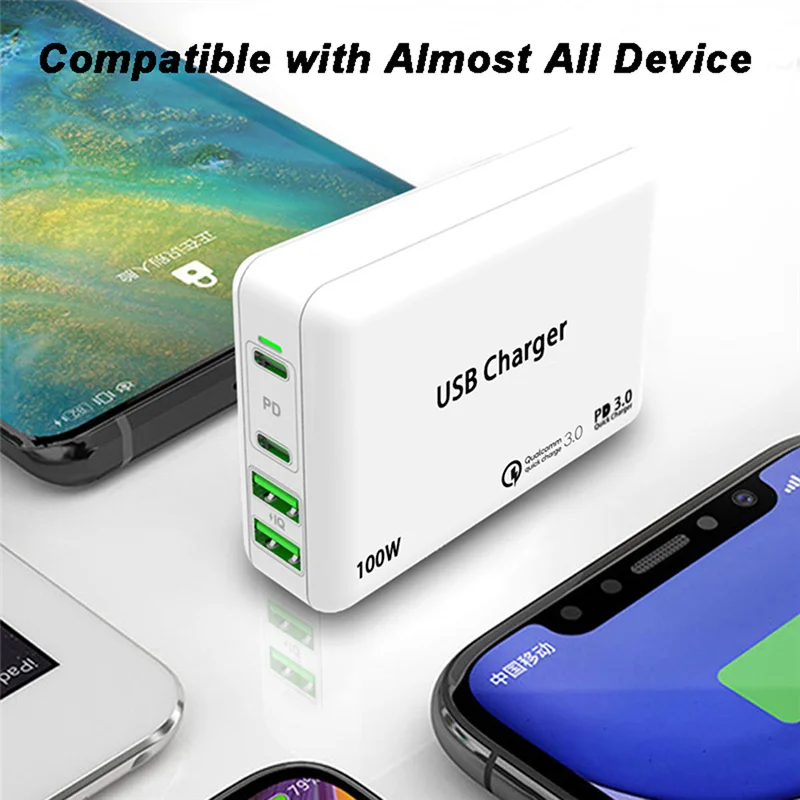 адаптер питания tquq 100 вт 4 порта pd 100