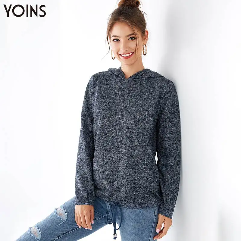YOINS 2020 весна осень зима женские толстовки и свитшоты с длинным рукавом капюшоном