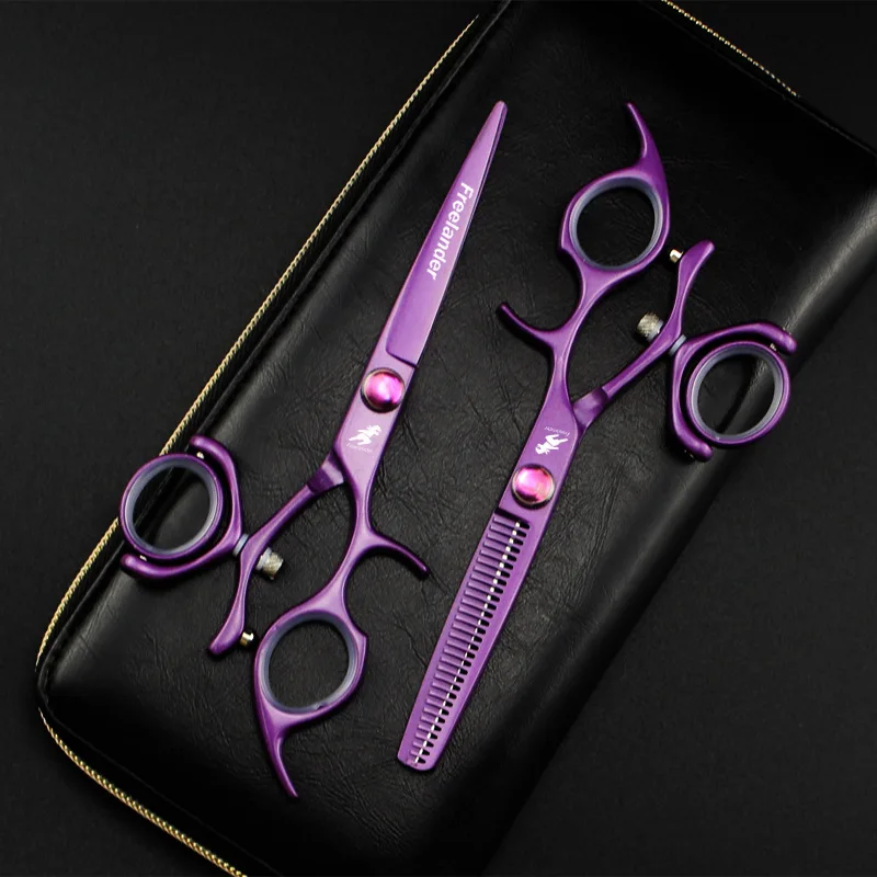 

6 inch Japan 440C Rotating handle hair scissors professional high quality Hairdressing Barber Cutting Thinning Scissors