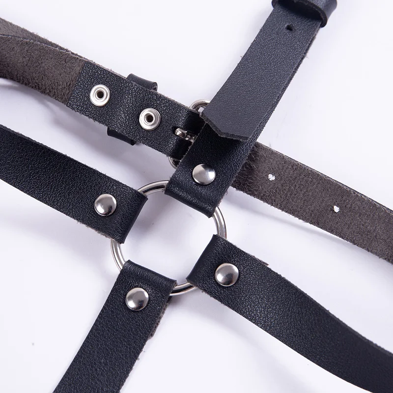 

Women Leather Leg Garter Belt Fashion Elastic Cage Body Hollow Leg Garter Belt Suspender Strap Gothic Strappy Leg Garter Belt