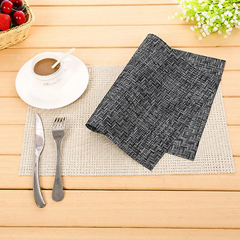 

Kitchen Table Mats Square Insulation Mesh Mat Napkin Table Tray Western Style Coasters Pad Placemat For Home Dining Table