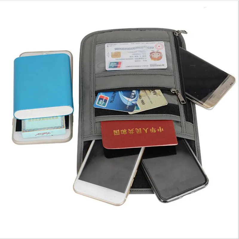 

Nylon Anti-Theft Travel Passport Neck Bag Blocking Phone Wallet Pouch for Men and Women Mini Crossbody Bag