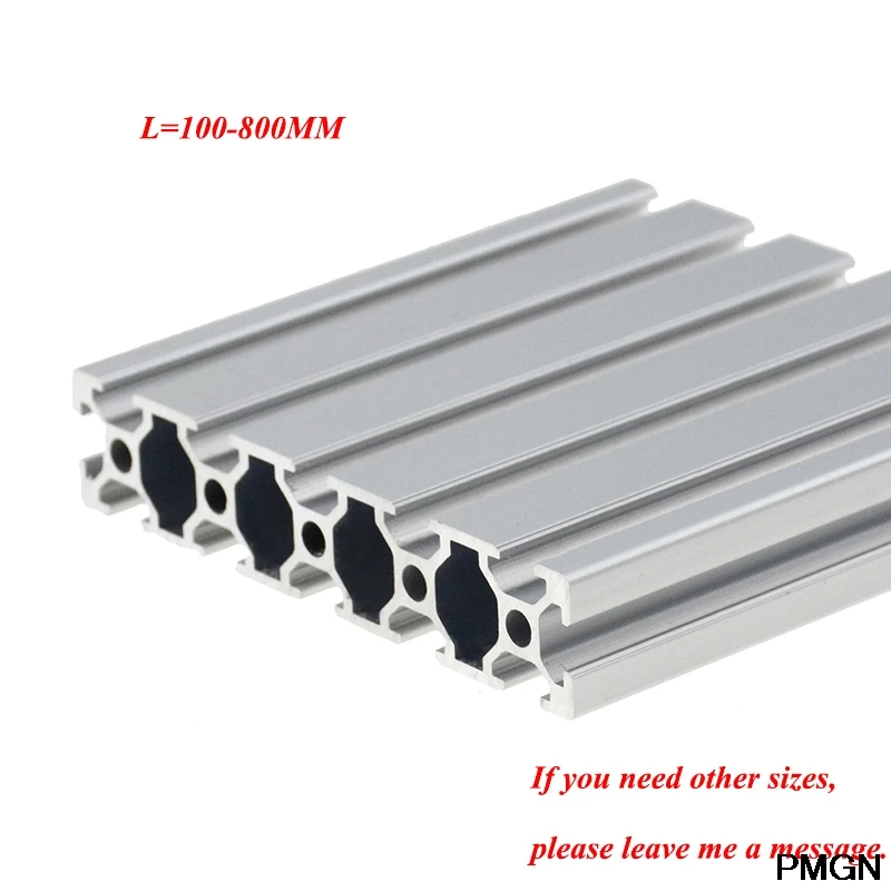 Extrusión de perfiles de aluminio, carril lineal anodizado estándar europeo para banco de trabajo de impresora 3D CNC, 20100-100mm de longitud, 1 unidad
