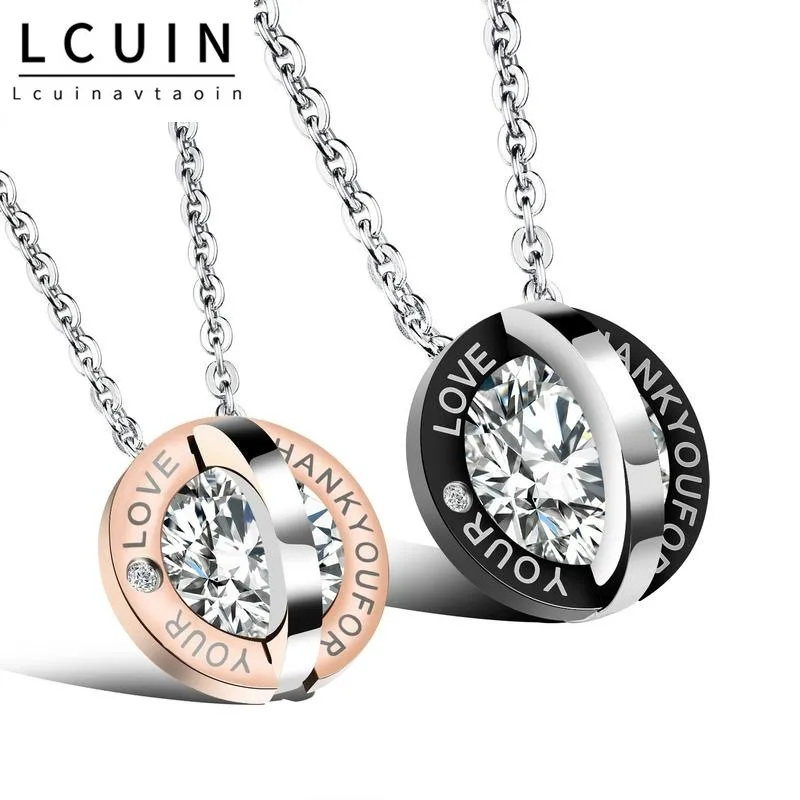 

Couple Necklaces New Fashion Rhinestone Crystal Zircon Pendant Necklace Women Metal Chain Necklace Jewelry Collar Collier