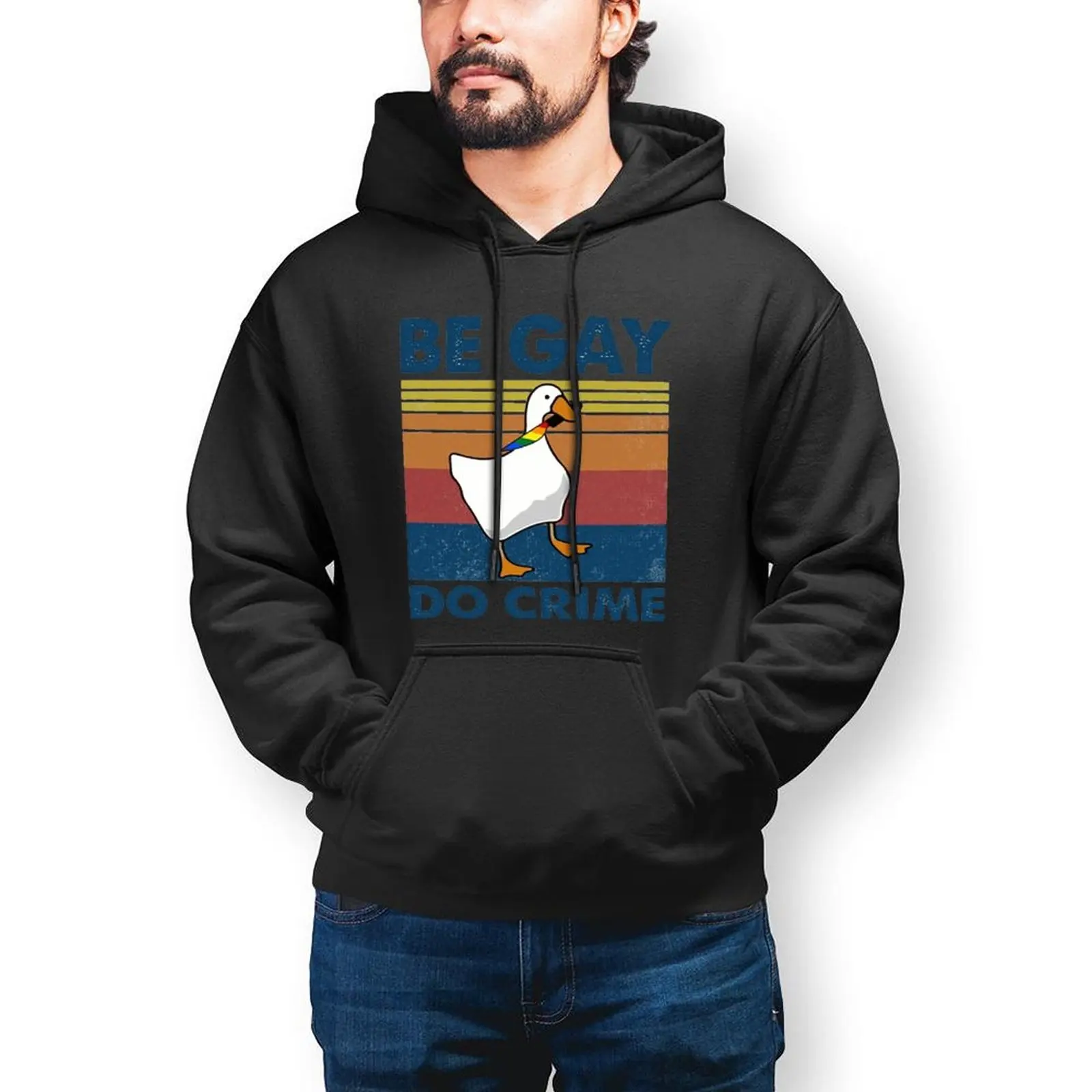 

Goose Hoodie Cotton Winter Hoodies Nice Long Sleeve Loose Pullover Hoodie Big Mens