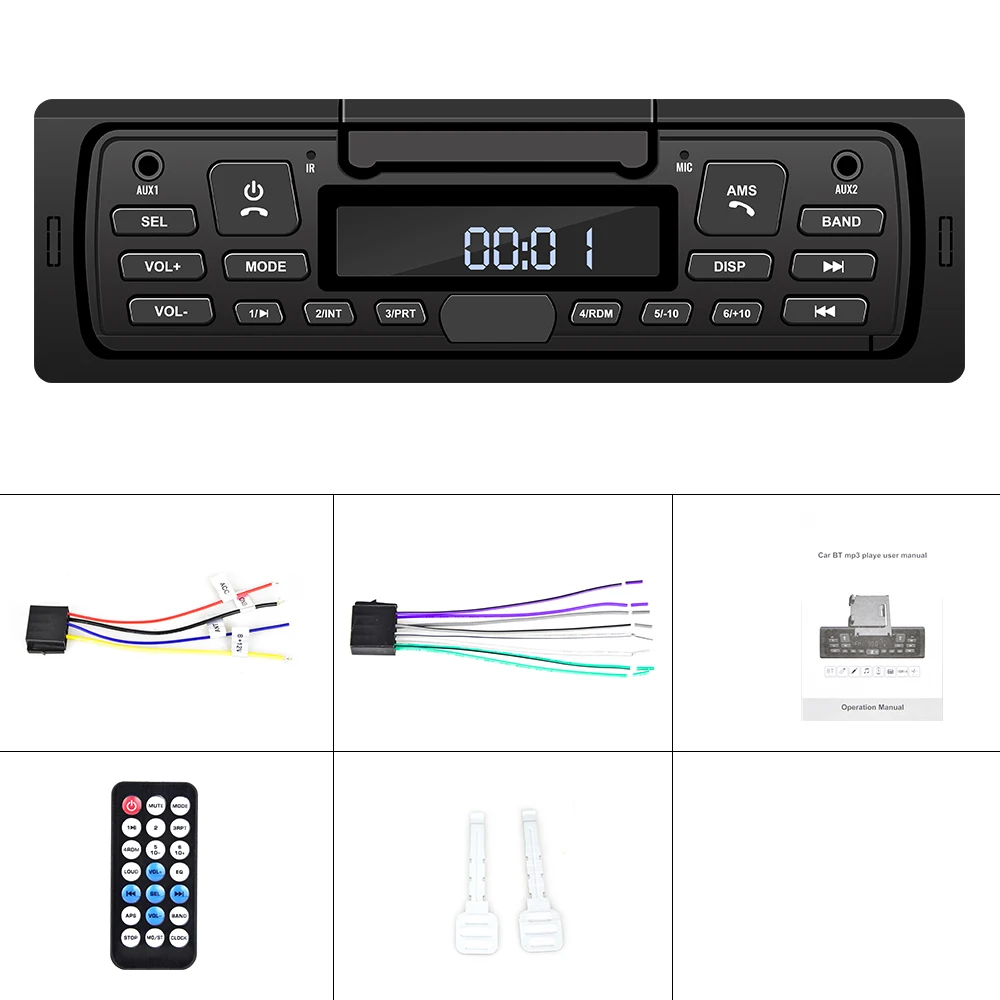Автомагнитола AMprime 12 в автомобильное радио Bluetooth 1 din автомобильный стерео плеер