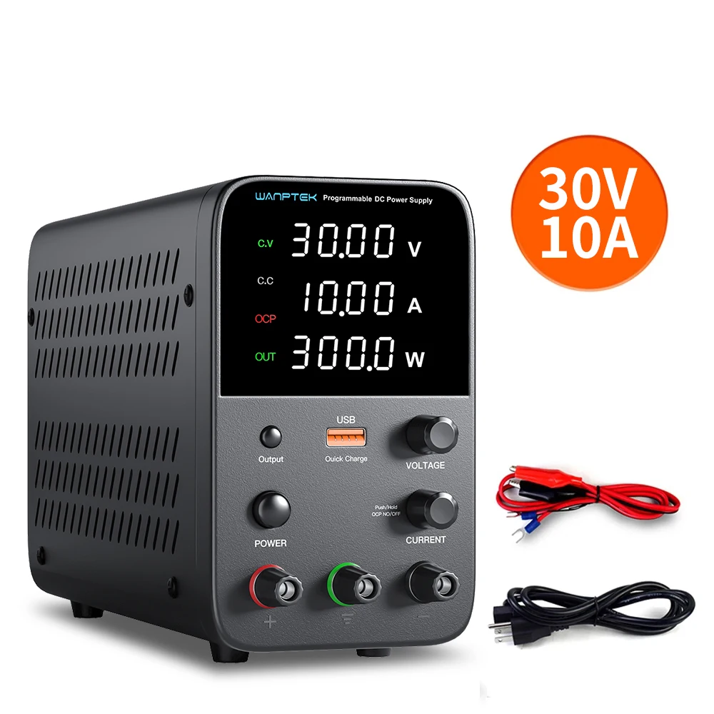 Регулируемый источник питания постоянного тока Wanptek 30 В 10 А лабораторный