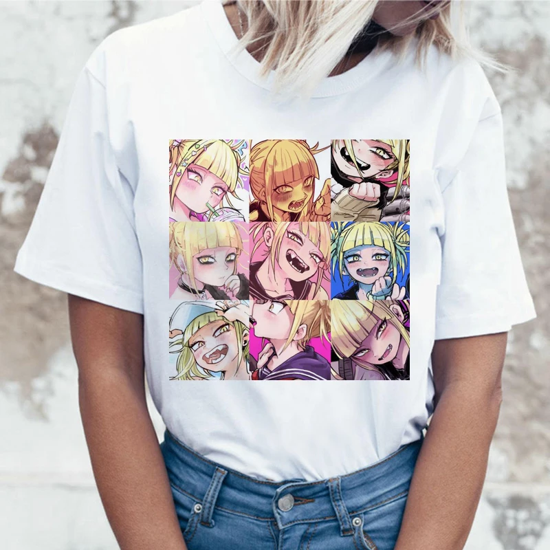 Женская футболка Ahegao с мультяшным принтом в стиле Харадзюку женская боку Нет
