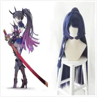 3-й Райден Мэй фиолетовый синий прямой длинный хвост синтетические волосы косплей реквизит Хэллоуин вечерние НКА + бесплатная шапочка для парика