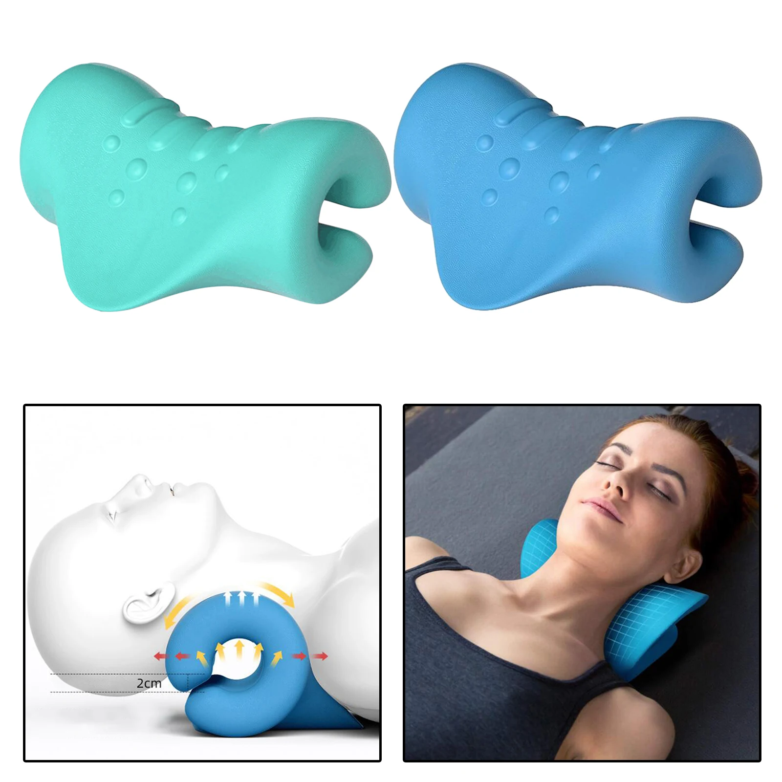

Neck and Shoulder Relaxer Elastic Neck Traction Device with Massage Point, Easy to Use, Dense and soft foam design