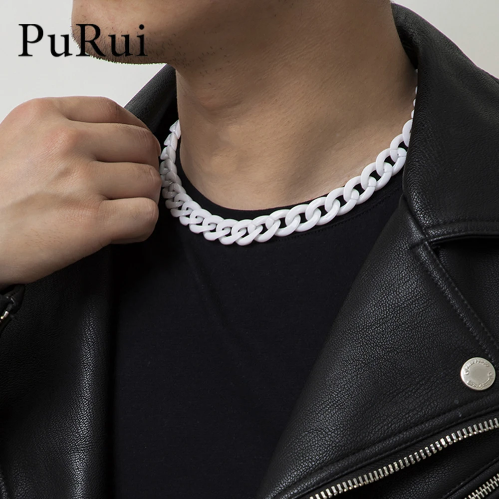 

Acrylic Cuban Curb Thick Chain Choker Necklace for Men Women Plastic Choker Necklaces Collar Statement Necklaces Male Jewellery