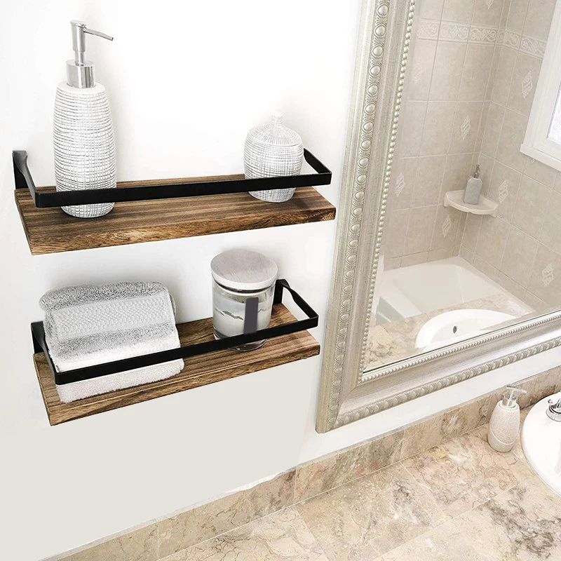 

Wall Shelf Wood Floating Shelf Wall Decoration Multifunction Storage Holder Wall Shelf Rack Decorative For Kitchen/ Bedroom