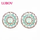Новинка 2019, серьги LUBOV в Корейском стиле с подсолнухами, серьги-гвоздики с золотым кристаллом и опалом, женские дружелюбные рождественские подарки для девочек