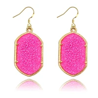 fashion personality phnom penh fluorescent acrylic geometric earrings women retro alloy pendant earrings jewelry