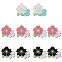 10pcsset enamel daisy flower charms for necklaces pendants earrings cute colorful bicolor flower diy jewelry making supplies