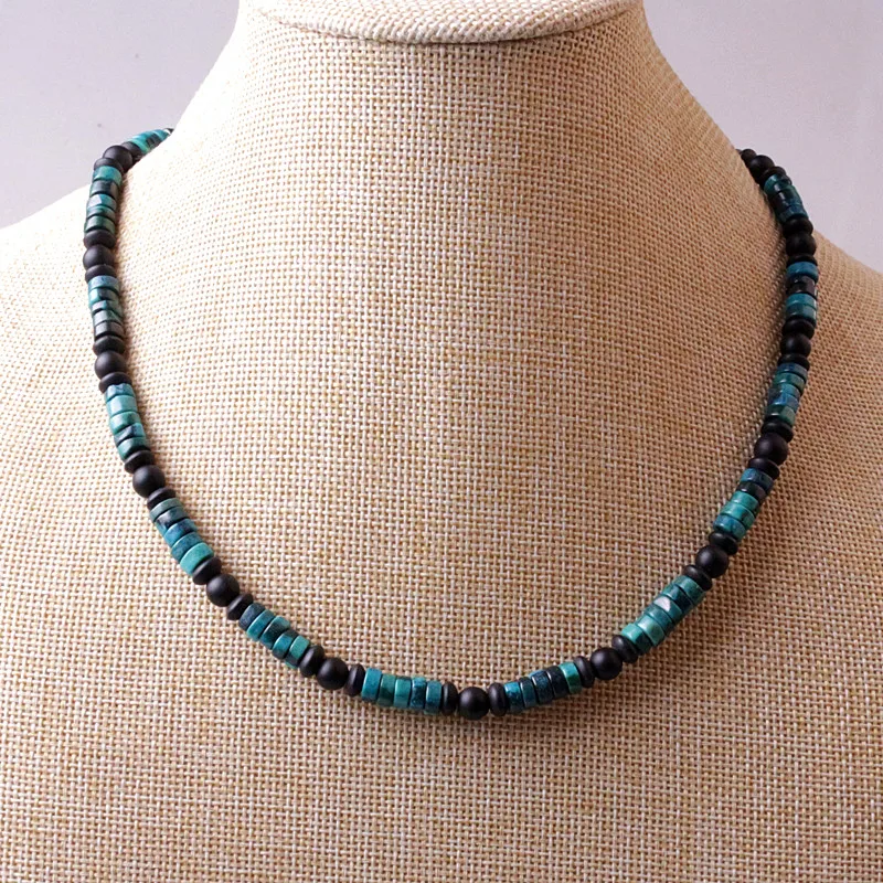 Ожерелье с зеленым натуральным камнем для мужчин и женщин гавайский серфер