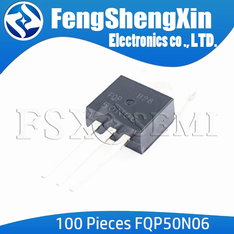 

100pcs FQP50N06 50N06 SFP50N06 TO-220 60V N-Channel MOSFET