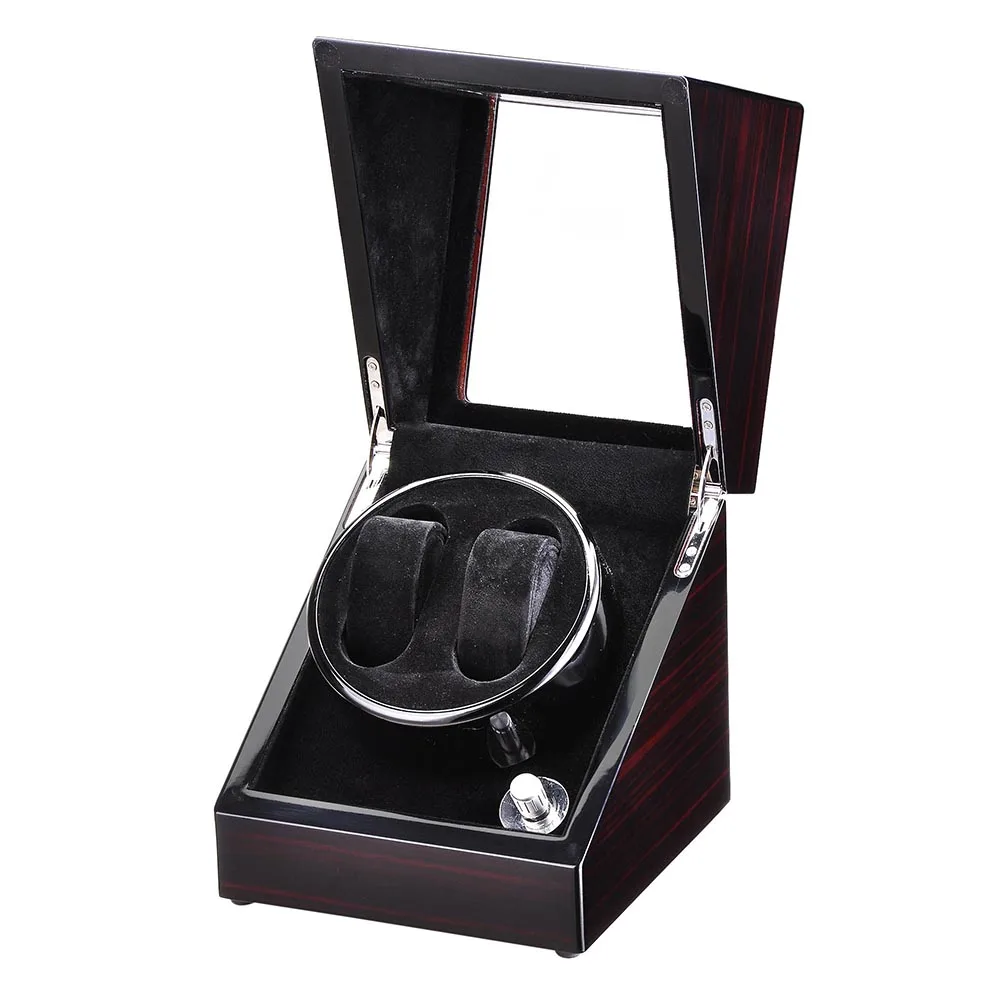 Yescom автоматический двойной намоточный дисплей коробка Вишневый Деревянный