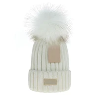 u2022g cheap wholesale beanie new winter caps knitted hats women bonnet thicken beanies raccoon fur pompoms warm caps pompon hat