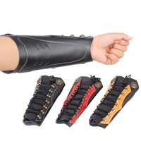 archery cowhide arm guard with adjustable straps protective gear lightweight bracer gauntlet bracelet hunting accessories