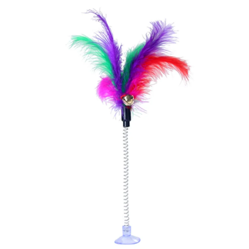 Забавные игрушки для кошек металлическая проволока пружинный цвет пера с