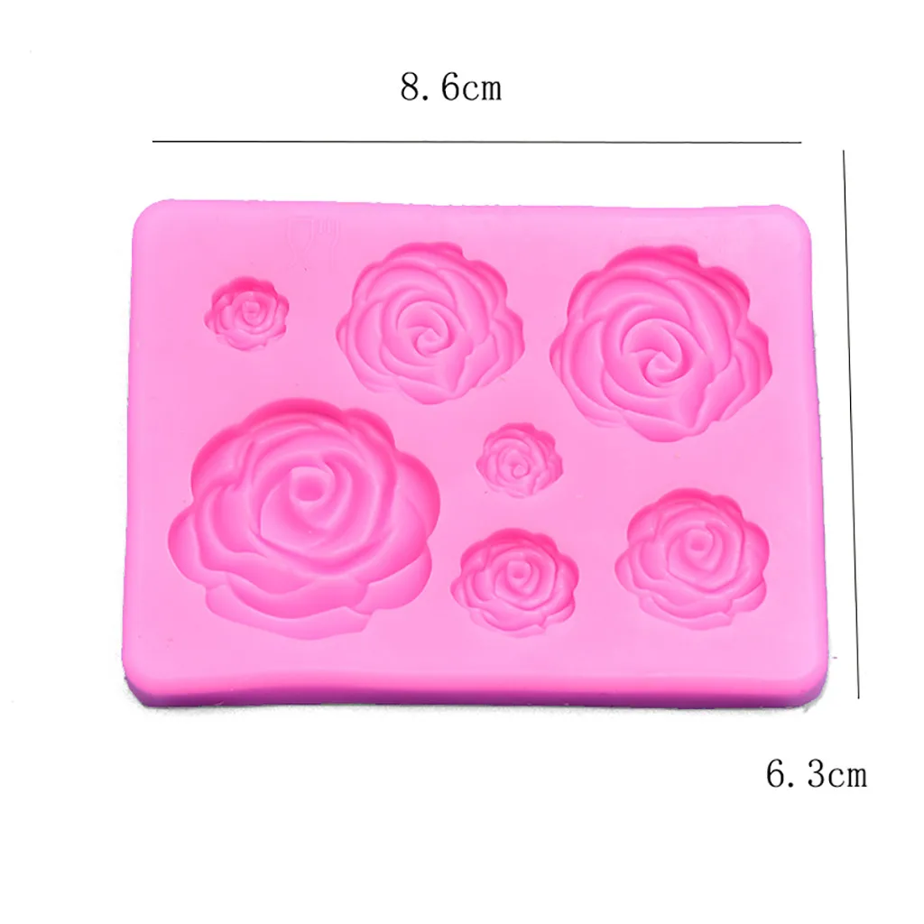 Розовые силиконовые формы в виде цветка для рукоделия 3d инструменты украшения