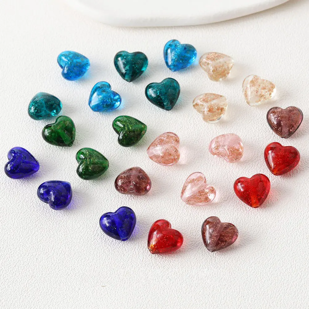 8 шт. стеклянные бусины в форме сердца для изготовления ювелирных изделий - купить