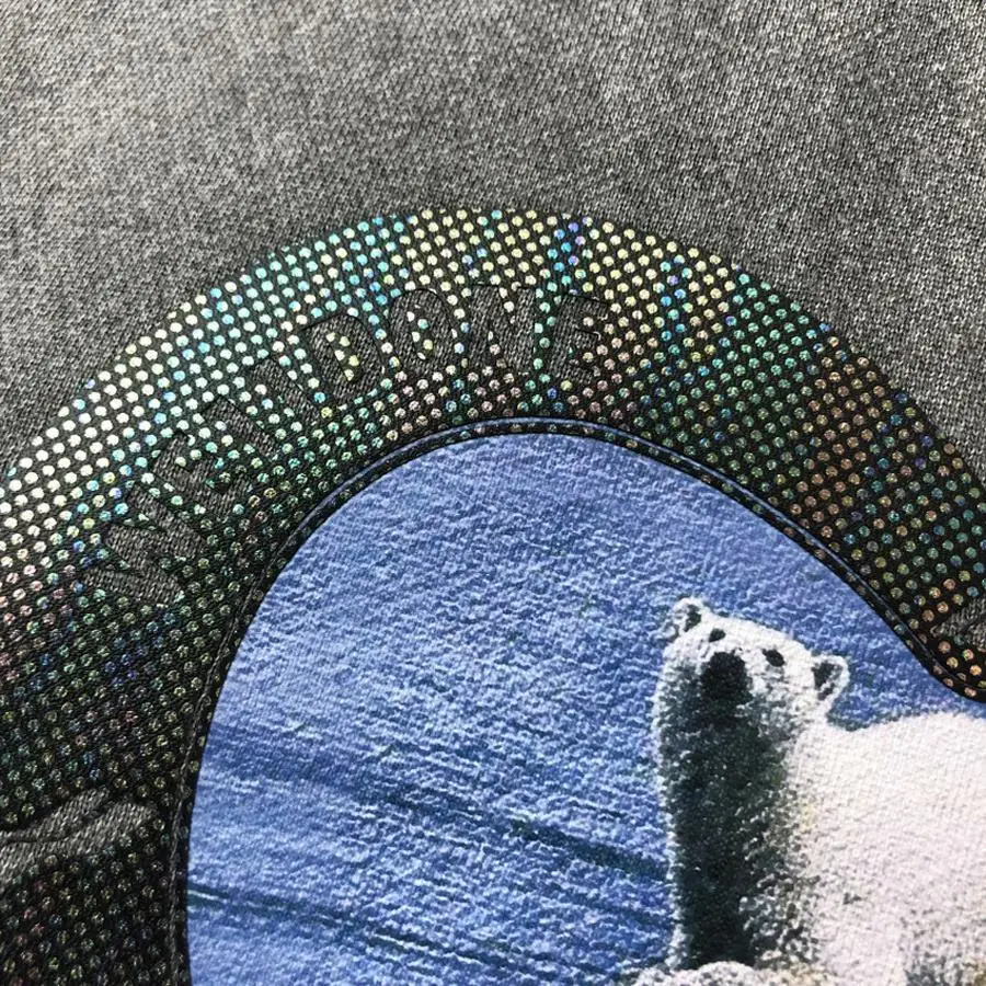 

Heavy Fabric Polar bear printing We11done Sweatshirts Men Women Top Quality WELLDONE Crewneck Hoodie