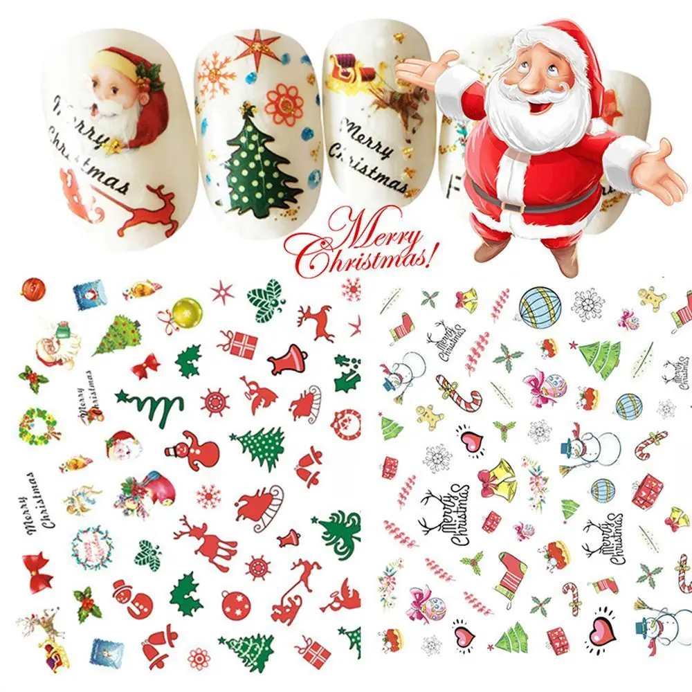 Горячая Распродажа 12 шт./компл. модные рождественские наклейки для ногтей 5