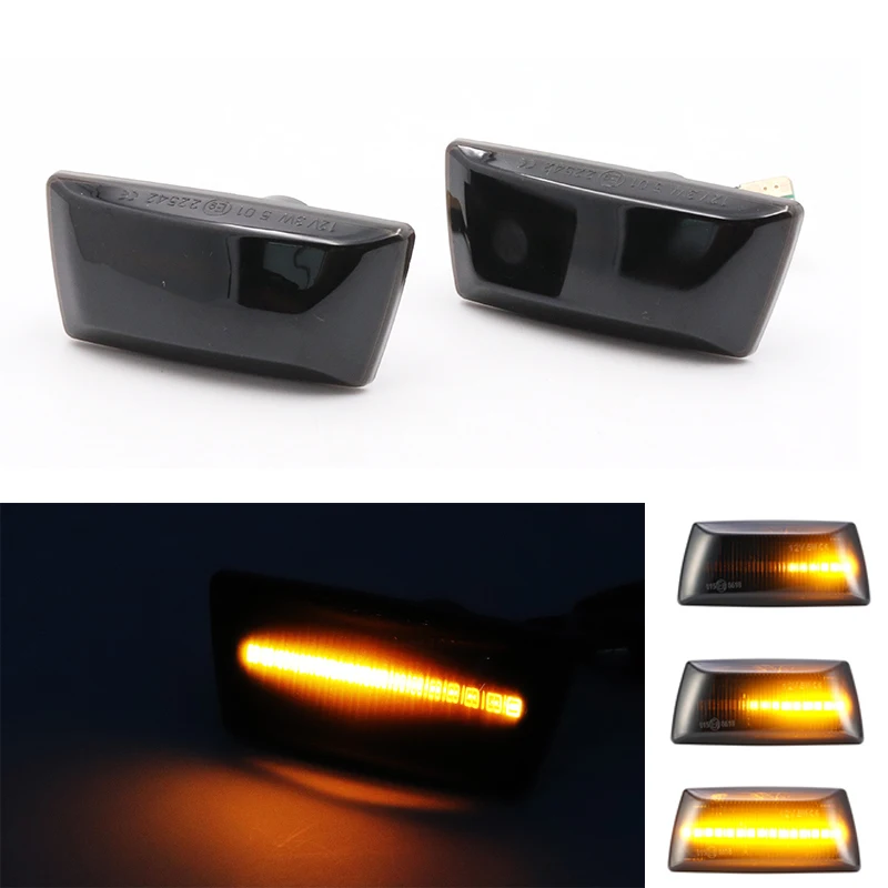 

Pair LED Amber Dynamic Flowing Turn Signal Side Marker Light For Opel Insignia Astra H Zafira B Corsa Chevrolet Meriva B