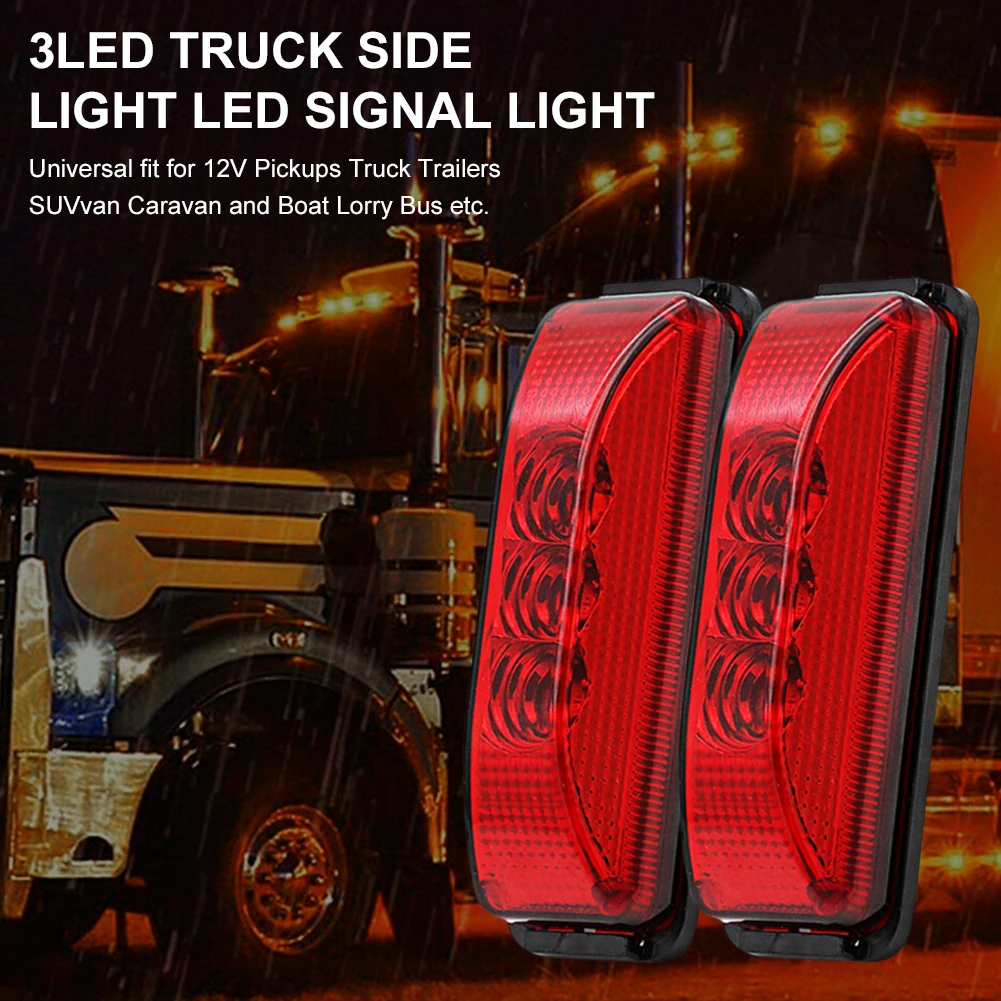 

4Pcs/Set Truck Trailer Side Marker Indicators Clearance Light Car Brake Rear Warning Tail Light LED 12V Warning Signal Lamp