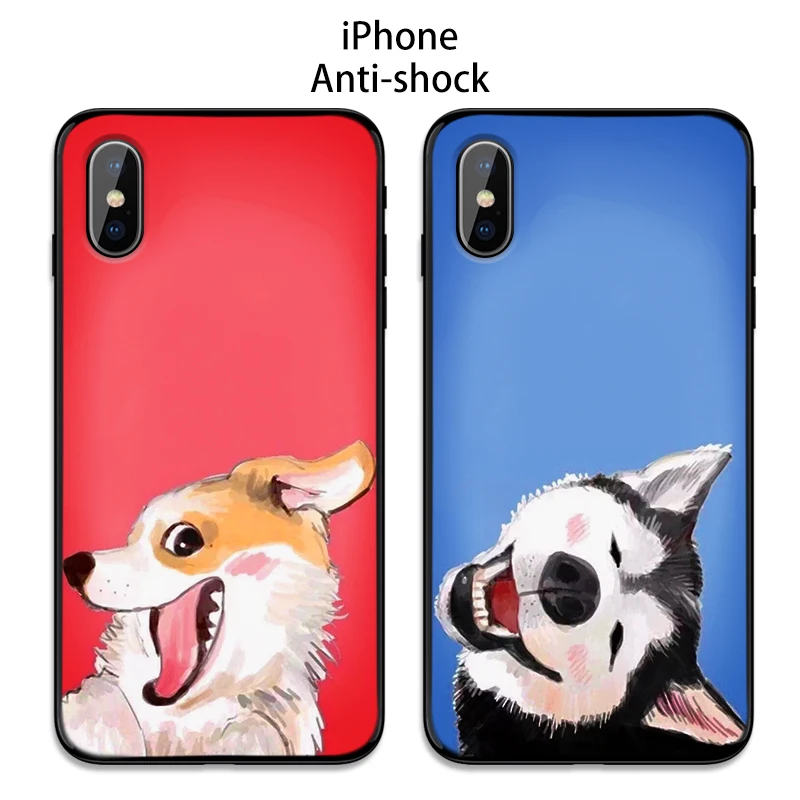 Чехол для телефона iPhone 11 Pro Max XR XS MAX X Fashion dog Apple 8 7 6 5S s Plus Мягкий Силиконовый ТПУ