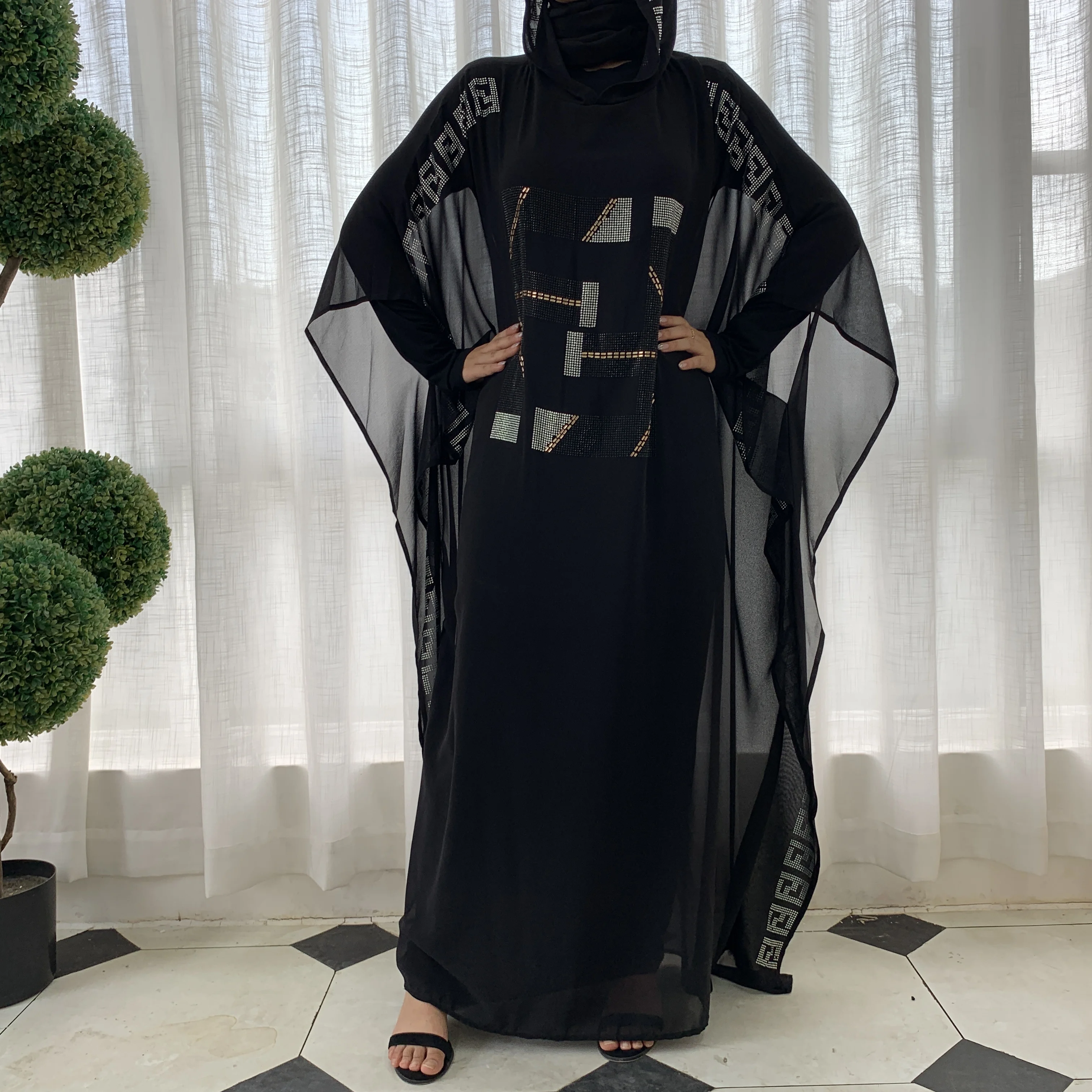 Платье-Макси женское кружевное Модная элегантная мусульманская абайя Длинное