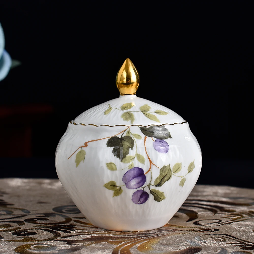 Juego de 15 unids/set de caf&eacute; de porcelana de hueso de buena calidad, juego de t&eacute; de porcelana con relieve moderno-2