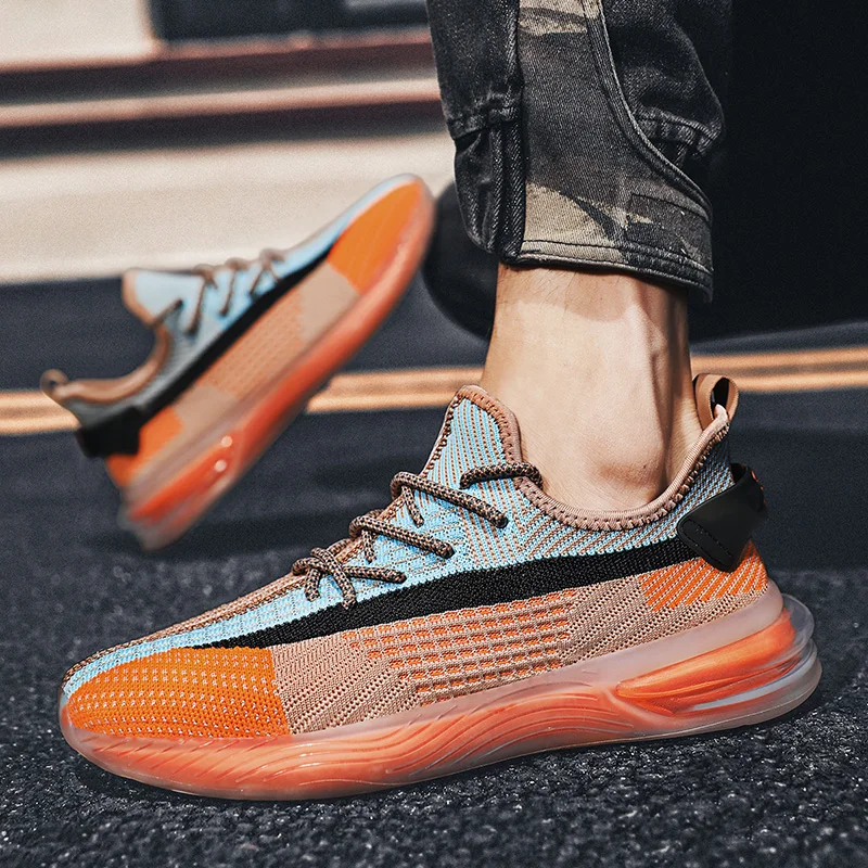 

New Mens Sneakers Fashion Breathable Mesh Casual Sports Shoes Lightweight Shock-absorbing Running Shoes Outdoor Tennis Shoes